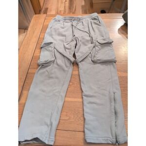 STANDARD CLOTH Jogger Sweatpants Mens Heavy Cargo Sz Large Pockets Zipper Buckle